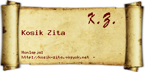 Kosik Zita névjegykártya
