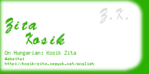 zita kosik business card